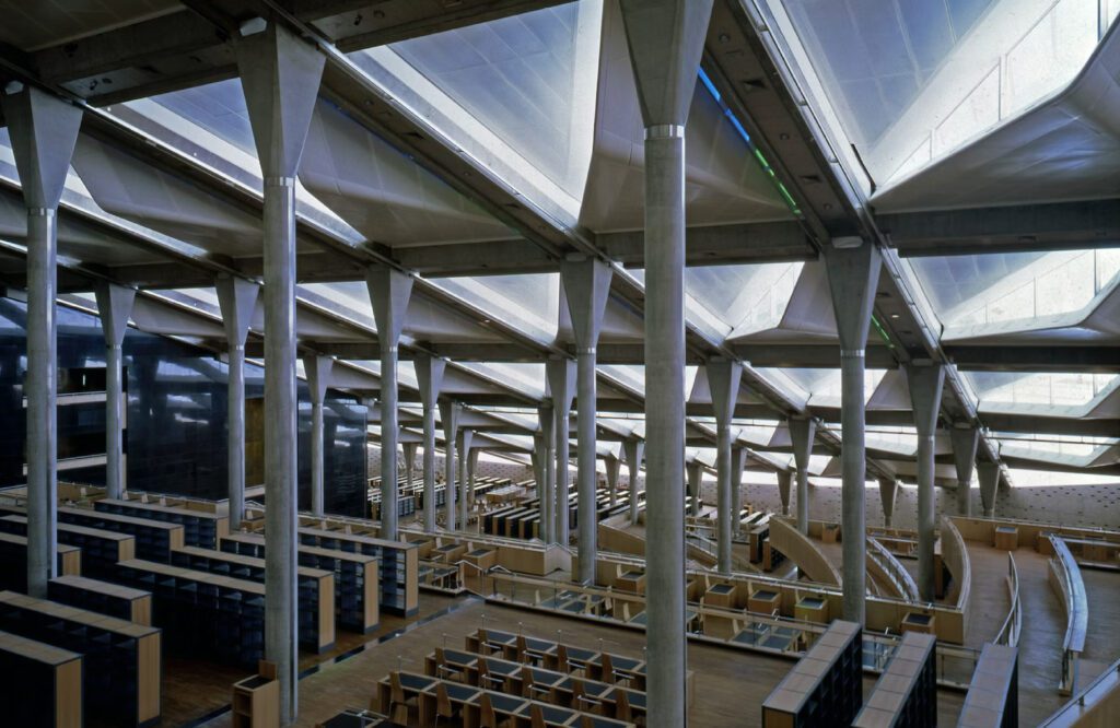 the inside of Bibliotheca Alexandrina