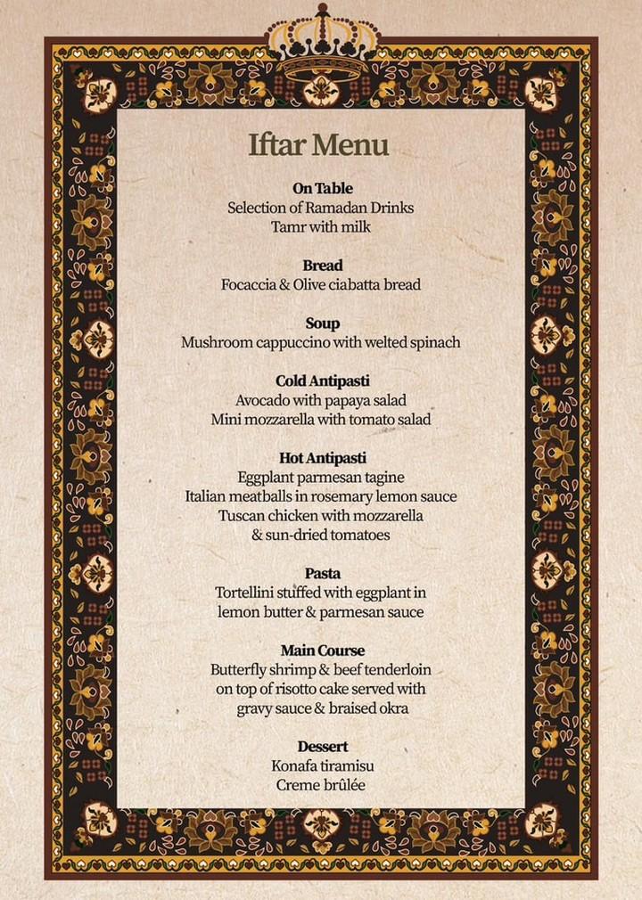 mawlay iftar menu 