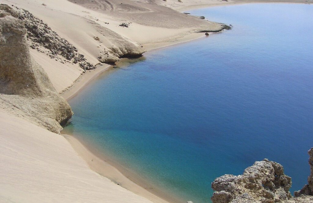 beautiful mountain and beach in egypt red sea